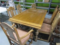 Oak Table & Six Chairs Vintage