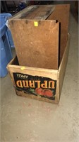 Old vintage apple crate. & Wood box.