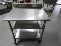 36" Staineless 3-Tier Commerical Table on Wheels