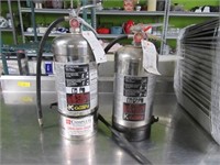 Lot (2) Large ANSUL Fire Silver Extinguishers