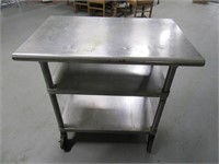 3'x2' Stainless 3tier Steel Table Cart on Wheels