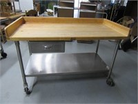 60" Butcher Block Top Stainless Table BOOS BLOCK
