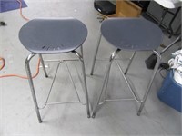 Lot (2) Metal/Poly 30" Stools Chairs 1of4