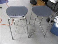 Lot (2) Poly/Metal 30" Stools Chairs LAST PAIR