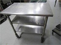 36" NSF Stainless 3tier Workstation Table Cart