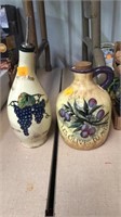 Pottery oil jug & carafe with pourer
