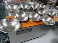 Lot (10) Stainless 10" Mixing Bowls 1of3