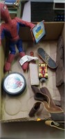 Misc flat. Spiderman, official IHL Puck, knife