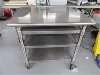 36" Stainless 4tier Work Station Table Cart