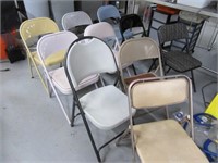 Lot  (10) Metal asst Folding Chairs