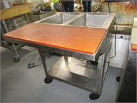 AEROHOT 2tub Stainless FreeStanding Steam Table