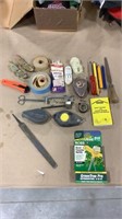 Lot of miscellaneous tools including razor blade