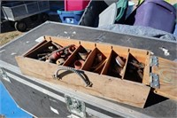 Wooden Box of Hole Saw Bits & Misc. Drill Bits