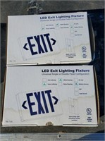 (2) LED "Exit" lights with Green Lettering