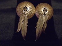 NATIVE AMERICAN FEATHER DANGLE EARRINGS