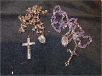 PAIR OF VINTAGE ROSARIES