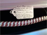 SILVER/18KT YGOLD 6 CT DIAMOND & RUBY BRACELET