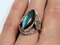 Unique Sterling Labradorite Fashion Ring SJC