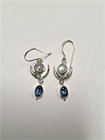 Sterling Silver Moonstone & Kyanite Earrings SJC