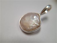 Sterling Silver Mother of Pearl Necklace PendantJC