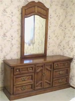Dresser with attached mirror - 31"h x 66"w x 18"