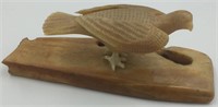 Fossilized core ivory carving of an eagle by Clyde