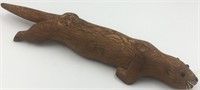 Crude wood carving of an otter 13"            (N 8