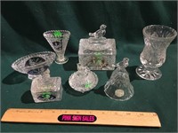 (7) Small Crystal Pieces - (3) w/Lids