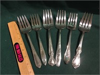 (6) Silver Plate Serving Forks