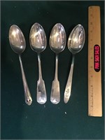 Serving spoons. Four silver plate serving spoons.