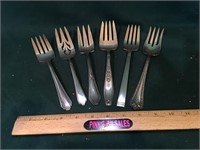Six (6) Silver Plate Serving Forks