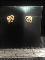 Pierced Diamond/14k Earrings