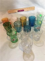 Tumblers - (3) Cut Glass - Others are Colored