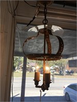 Hanging Light Fixture w/Glass Shade.
