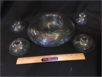 Console Set - Glass in (5) Piece set is Iridescent