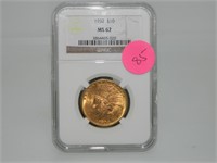 1932 $10 Gold Indian Coin MS62