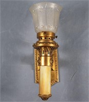 Early 20th C. Bronze Torch Sconce