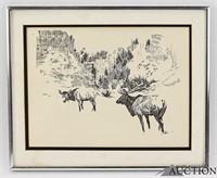 Framed & Matted Elk Print