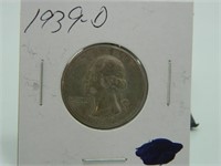 1939-D Silver Quarter