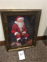 Framed Santa Sitting (14" W x 19" Tall)