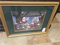 Framed Santa at Christmas Tree (31" W x26" T