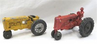 Hubley Yellow Tractor - Red M M with Driver