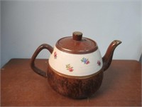 Tea Pot - Brown with Flowers