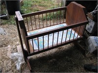 WOODEN BABY CRADLE