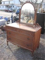 DRESSER W/MIRROR-SOME DAMAGE ON TOP-SEE PIC