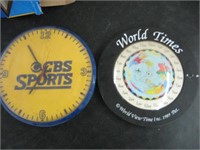 WORLD TIMES & CBS SPORTS CLOCKS
