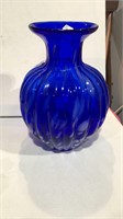 Blue Cobalt Blue Vase - Stretched Dots