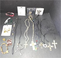 Assorted Cross Necklaces & Jewelry