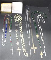 5 Rosaries & Cross Necklace