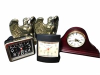 Metal Eagles and Desk Clocks